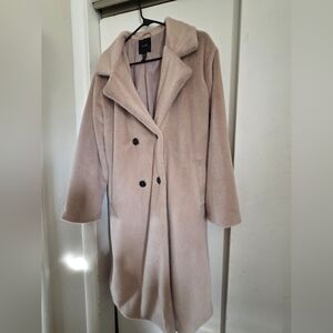 Forever 21 Cream Teddy Jacket - Faux Fur